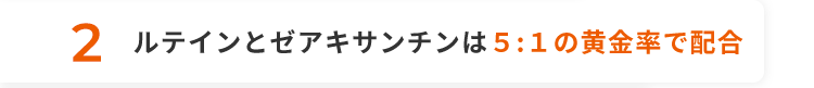 2 ルテインとゼアキサンチンは５:１の黄金率で配合