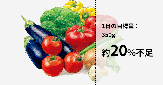 1日の目標量：350g 約20%不足※