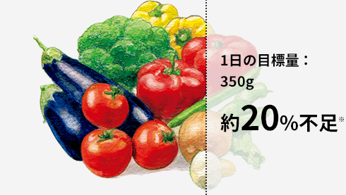 1日の目標量：350g 約20%不足※