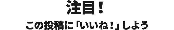 注目！この投稿に「いいね！」しよう